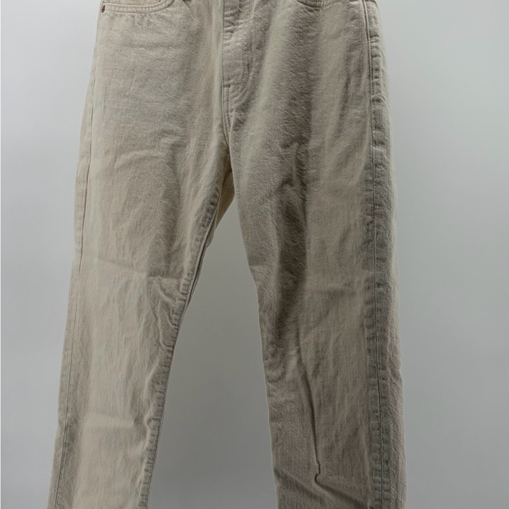 Banana Republic Women's High Rise Straight Size 27, Oatmeal Denim‎